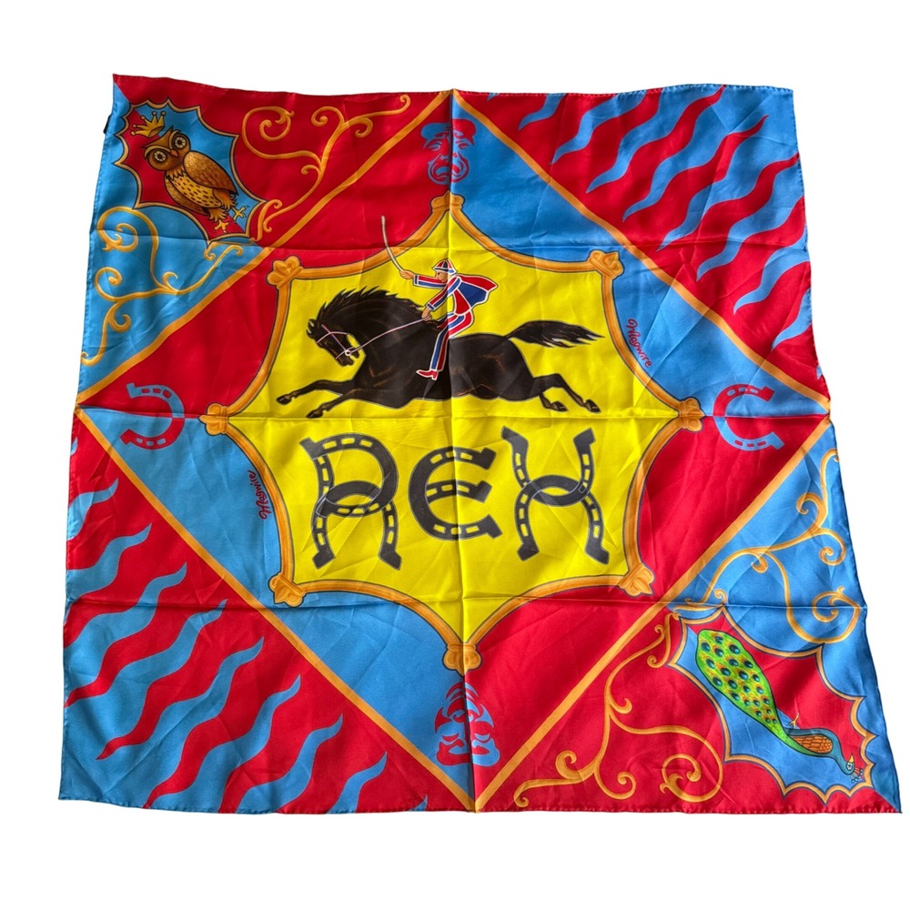 Magwire Rex Equestrian Silk Scarf Circus NOLA Artist Mardi Gras Molly McGuire